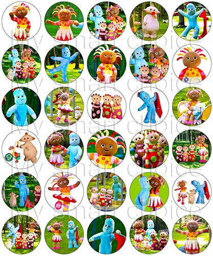 30 x Edible Cupcake Toppers  In The Night Garden Party Collection of Edible Cake Decorations | Uncut Edible Prints on Wafer Sheet