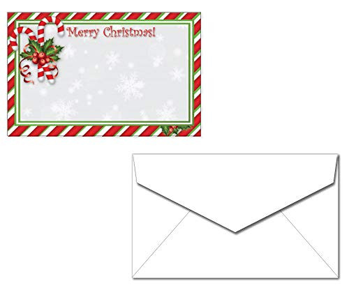 Christmas Holiday Gift Enclosure Cards with Envelopes  Small Cards for Gifts or Flowers  40 Tiny Cards  Envelopes Candy Canes