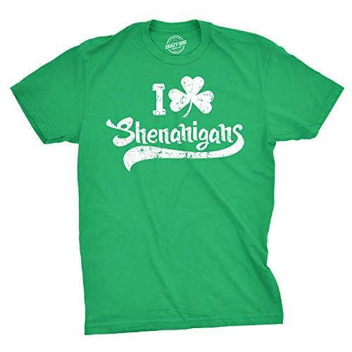 Mens I Clover Shenanigans T Shirt Funny Irish Clover St Saint Patricks Day Tee Green XL Mens I Clover Shenanigans T Shirt Funny Irish Clover St Saint Patricks Day Tee Green XL