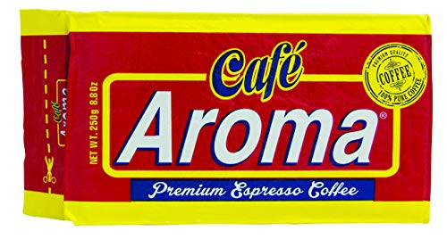 Premium Espresso Ground Coffee  from Cafe Aroma 4 Pack Cuban Style Dark Roast Ground Coffee Vacuum Pack 250g 883 oz