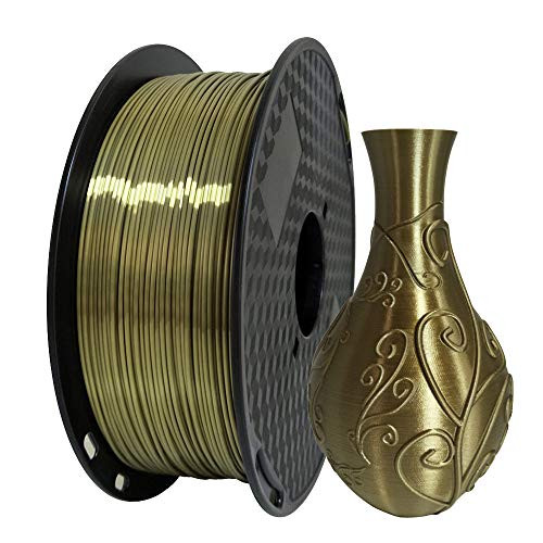 Silk Antique Gold PLA Filament 175mm 3D Printer Filaments 1KG 22LBS Printing Material Silky Gold Filament Metallic Bronze Brass PLA Filaments Materials