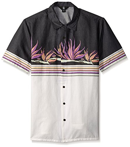 Volcom Mens Algar Short Sleeve Button Up Shirt White Flash XS
