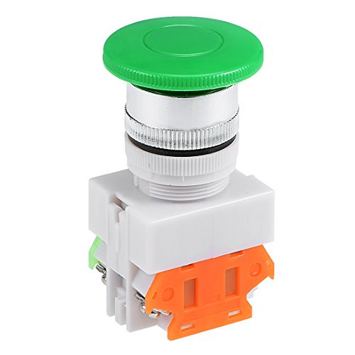 uxcell 22mm Mounting Hole Momentary Push Button Switch Green DPST 1 NO 1 NC