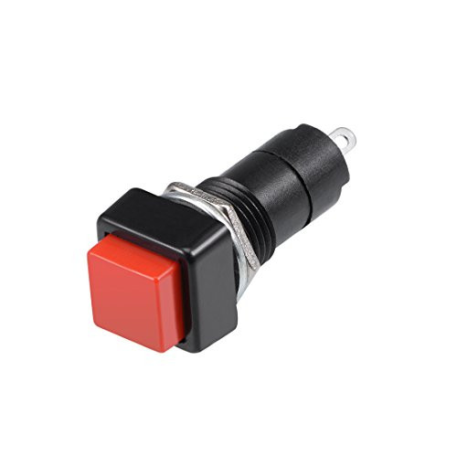 uxcell 10Pcs12mm Red Momentary Push Button Switch Square Flat Button SPST NO