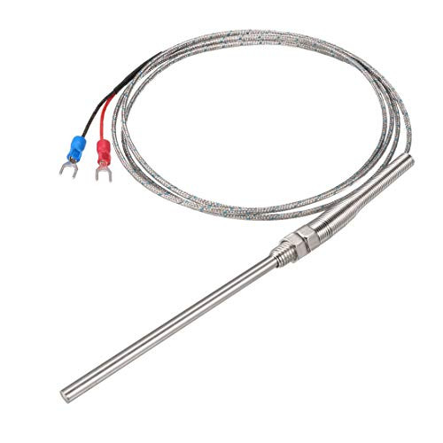 uxcell K Type Thermocouple M8 Thread 5mmx90mm Temperature Sensor Probe with 15M Cable 321112F0600C