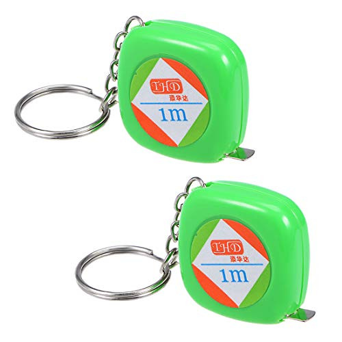 uxcell Measuring Tape Retractable 328Ft 1 Meter Plastic Case Metric Tape Measure Ruler 2pcs