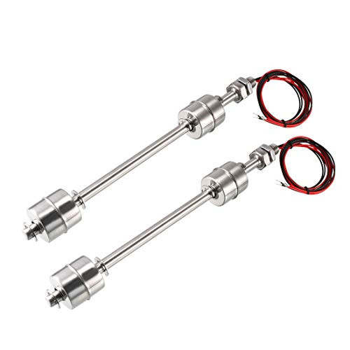 uxcell 2PCS Magnetic Float Switch Water Float Ball for Water Pump Tank Liquid Water Level Sensor Stainless Steel 220mm Length