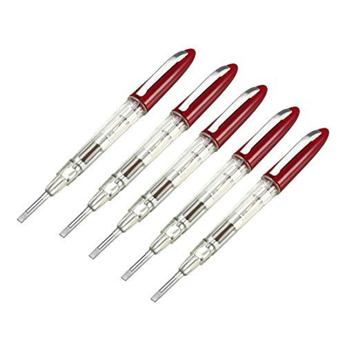 uxcell Voltage Detector Pen Contact Voltage Tester 3mm Slot Screwdriver Electrical Circuit Tester Detector Electroprobe 100500V 5pcs uxcell Voltage Detector Pen Contact Voltage Tester 3mm Slot Screwdriver Electrical Circuit Tester Detector Electroprobe 100500V 5pcs