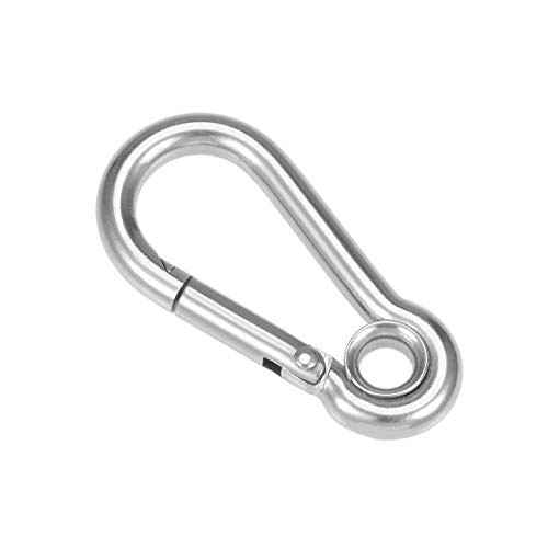 uxcell Carabiner Snap Hook 160 inches407mm 304 Stainless Steel Carabiner Spring Snap Link Hook Clip Keychain
