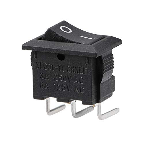 uxcell SPST Boat Rocker Switch with Waterproof Case Black Toggle Switch for Boat Car Marine ONON AC 250V3A 125V6A