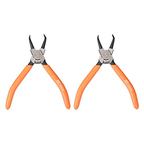 uxcell Internal Retaining Ring Pliers 90 Degree Bent Snap Ring Pliers Precision Circlip Pliers 5Inch 2 Pcs