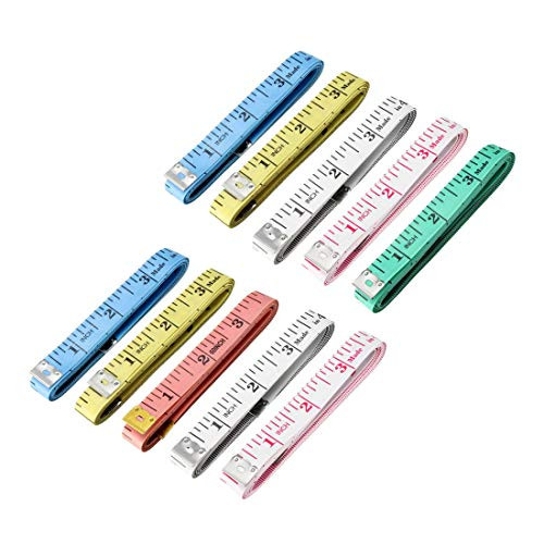 uxcell Cloth Tape Measure for Body 150cm 60 Inch Metric Inch Measuring Tape Soft Dual Sided for Tailor Sewing Random Color 10pcs