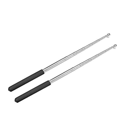 uxcell 46ft14m Telescopic Handheld Flagpoles Stainless Steel Telescopic Guide Flag Pole Teaching Pointer for Tour Guides and Teachers Black 2pcs