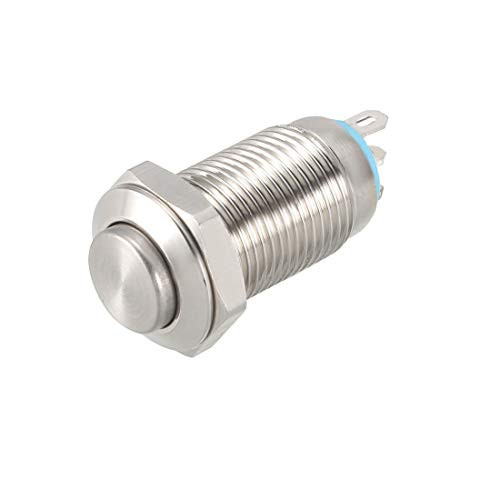 uxcell Latching Metal Push Button Switch 10mm Mounting Dia 1NO 1NC COM DC 30V 01A 24 X 135mm