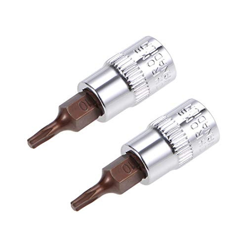 uxcell 14Inch Drive Bit Socket Torx T10 S2 Steel 38mm Length 2 Pcs