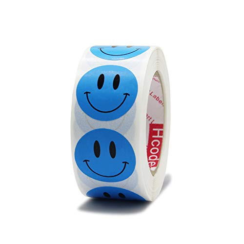 Hcode 1 inch Smiley Face Stickers Roll Happy Face Stickers Circle Dots Paper Labels Reward Stickers Teachers Stickers 500 Pieces per Roll 1 Blue Smiley face Hcode 1 inch Smiley Face Stickers Roll Happy Face Stickers Circle Dots Paper Labels Reward Stickers Teachers Stickers 500 Pieces per Roll 1 Blue Smiley face