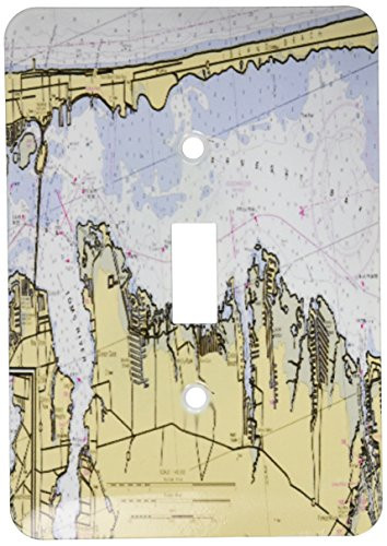 3dRose lsp_204900_1 Print of Toms River New Jersey Nautical Chart Single Toggle Switch
