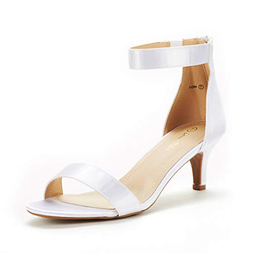 DREAM PAIRS Womens Fiona White Satin Fashion Stilettos Open Toe Pump Heeled Sandals Size 9 BM US DREAM PAIRS Womens Fiona White Satin Fashion Stilettos Open Toe Pump Heeled Sandals Size 9 BM US