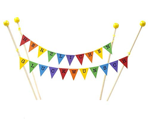 amazing buntings Herzlichen Gluckwunsch Congratulations in German Cake Topper Adjustable Length amazing buntings Herzlichen Gluckwunsch Congratulations in German Cake Topper Adjustable Length