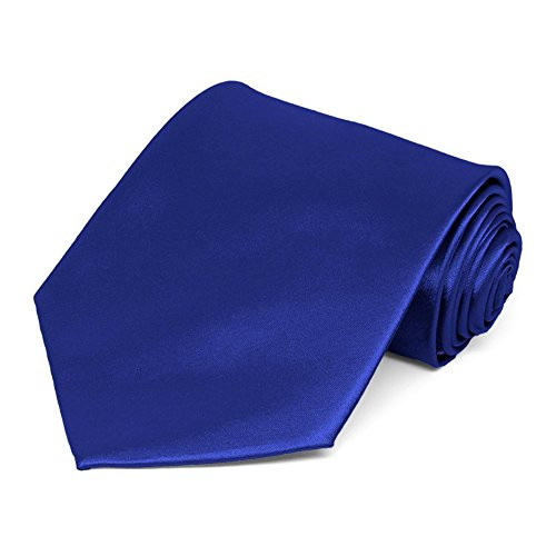 TieMart Sapphire Blue Solid Color Necktie