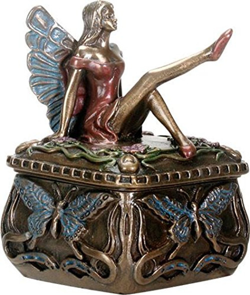Summit Collection Art Nouveau Cross Legged Resin Fairy Trinket Box
