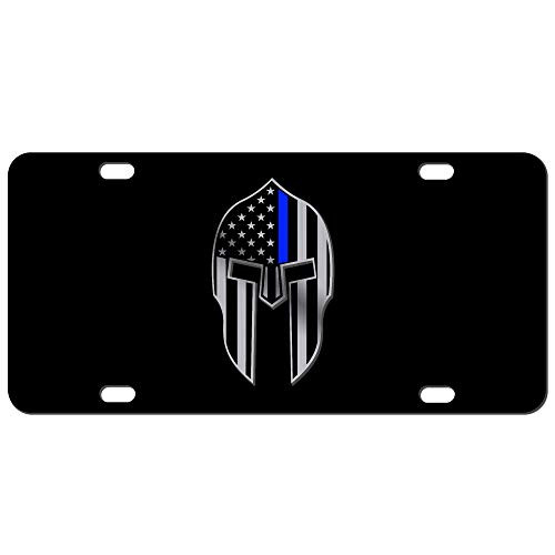 JASS GRAPHIX Thin Blue line Spartan Helmet Molon Labe HD 2D License Plate