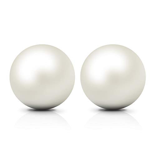 JewelryPalace 610mm Freshwater Cultured Pearl Button Ball Stud Earrings 925 Sterling Silver JewelryPalace 610mm Freshwater Cultured Pearl Button Ball Stud Earrings 925 Sterling Silver