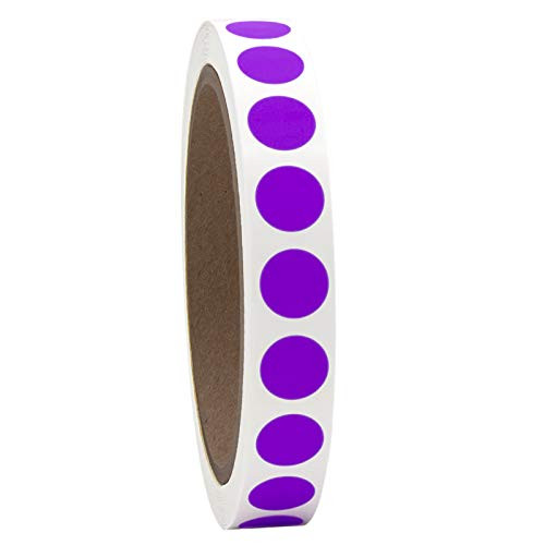12 Bright Purple Round Color Coding Circle Dot Labels on a Roll SemiGloss 1000 Stickers5 inch Diameter
