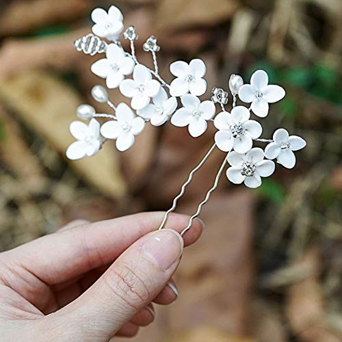 Aukmla Bride Flower Wedding Hair Pin Pearl Bridal Hair Piece Crystals Hair Accessories for Women and Girls HP33 Silver Aukmla Bride Flower Wedding Hair Pin Pearl Bridal Hair Piece Crystals Hair Accessories for Women and Girls HP33 Silver