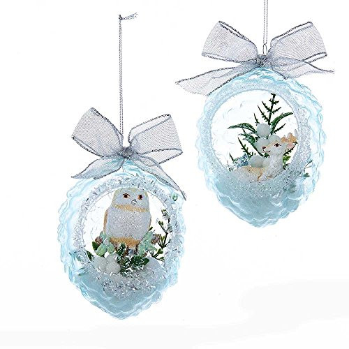 Kurt Adler 5-Inch Glass Pinecone Ornament Set of 2, 2 Piece