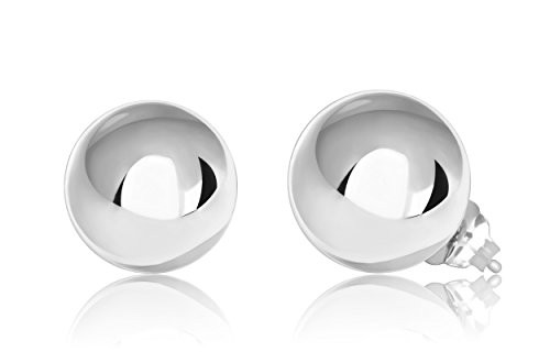Premium Sterling Silver Ball Stud Earrings with 5mm Backings 9mm