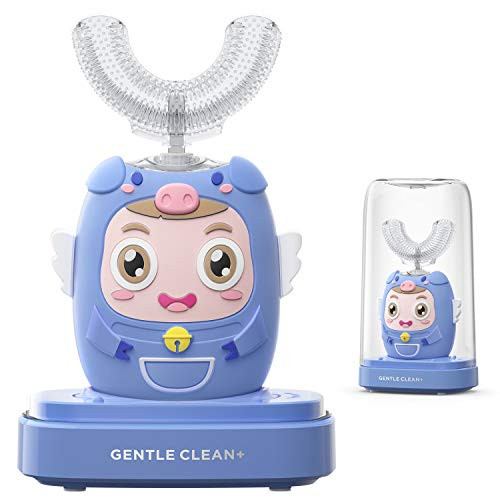 Kids Electric Toothbrushes UShape Sonic Electric Toothbrush with Silicone Interchangeable Brush Heads Blue Toddler Toothbrush with 2 Modes Kids Electric Toothbrushes UShape Sonic Electric Toothbrush with Silicone Interchangeable Brush Heads Blue Toddler Toothbrush with 2 Modes
