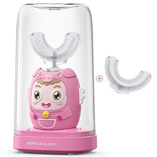 Kids Electric Toothbrushes UShape Sonic Electric Toothbrush with Silicone Interchangeable Brush Heads Pink Toddler Toothbrush with 2 Modes Kids Electric Toothbrushes UShape Sonic Electric Toothbrush with Silicone Interchangeable Brush Heads Pink Toddler Toothbrush with 2 Modes