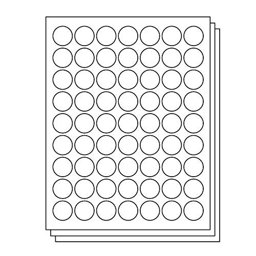 OfficeSmartLabels Round Circle Dot 1 inch Diameter Sticker Label for Laser Inkjet Printer 63 per Sheet White 9450 Labels 150 Sheets
