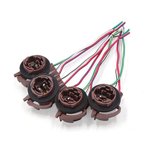 uxcell 4Pcs 3157 Pre-Wired Harness Sockets LED Bulbs For Turn Signal DRL Lamps Brake Tail Lights