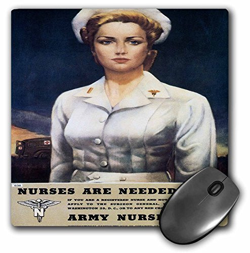 3dRose LLC 8 x 8 x 0.25 Inches Mouse Pad, Vintage Nurses Are Needed Now Army Nurse Corps Recruiting Poster (mp_149425_1)