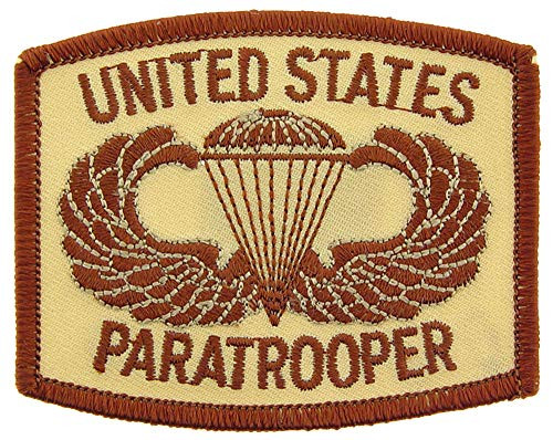 United States Army Airborne AB Paratrooper Patch DesertSand with IronOn Adhesive