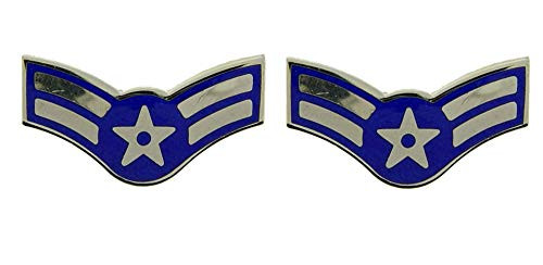 United States Air Force USAF Airman 1st Class E3 Insignia of Rank Lapel Pins Set of Two