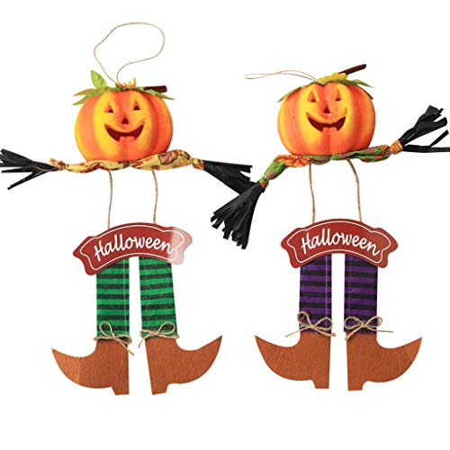 AIPINQI Scarecrow Fall Hanging Decor 2 Pack Pumpkin Fall Harvest Scarecrow for Decor Door Wall Ornaments Halloween Scarecrow Decorations for Garden Home School Yard Porch Thanksgiving Decor
