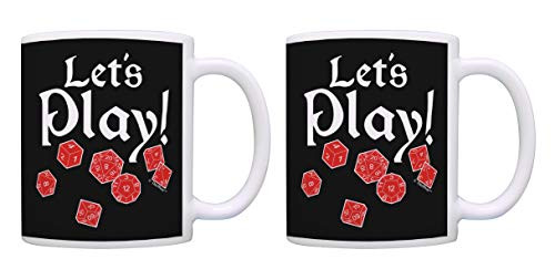 DD Gamer Lets Play Board Game Dice 2 Pack Coffee Mugs Tea Cups Black DD Gamer Lets Play Board Game Dice 2 Pack Coffee Mugs Tea Cups Black