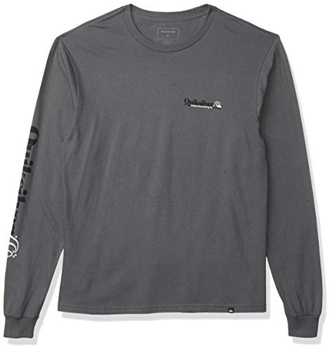Quiksilver Mens Check YO SELF Long Sleeve TEE Iron gate M