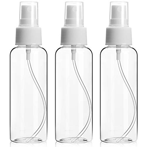 Clear Empty Spray Bottles 338oz 100ml Fine Mist Travel Sprayer Bottles Set Small Refillable Liquid Container for Perfume Essential Oils 3 Pack