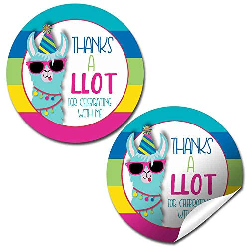 Llama Fun Llama Themed Birthday Thank You Sticker Labels for Kids 40 2 Party Circle Stickers by AmandaCreation Great for Party Favors Envelope Seals  Goodie Bags