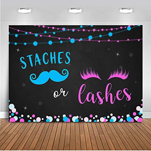 Mocsicka Staches or Lashes Gender Reveal Backdrop Boy or Girl Blue or Pink Baby Shower Gender Reveal Party Decor Banner Pink Blue Twinkle Light Backgrounds 7x5ft Mocsicka Staches or Lashes Gender Reveal Backdrop Boy or Girl Blue or Pink Baby Shower Gender Reveal Party Decor Banner Pink Blue Twinkle Light Backgrounds 7x5ft