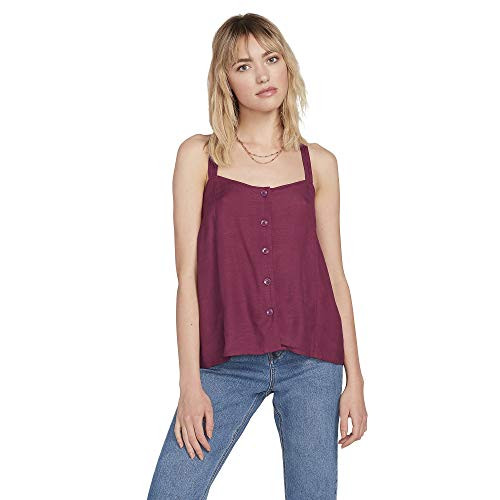 Volcom Juniors No She Didnt Short Sleeve Cami Top Mauve Rose Small