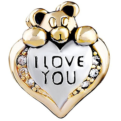 Cory Keyes Heart Teddy Bear I Love You Charm Animal Charms Beads for Bracelets