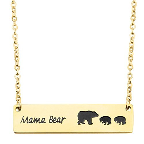 Gold Mama Bear Bar Necklace Mom Baby Bear Cubs Necklace Gift for Mom Bar 2 cubs Gold Mama Bear Bar Necklace Mom Baby Bear Cubs Necklace Gift for Mom Bar 2 cubs