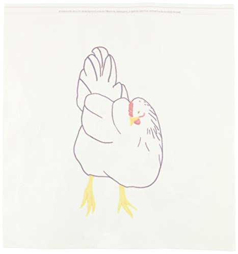 3dRose ht_20918_3 Chicken Walking Outline Art Drawing Iron on Heat Transfer for White Material, 10 by 10-Inch