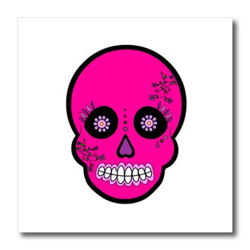 3dRose ht_28870_3 Day of The Dead Skull Dia De Los Muertos Sugar Skull Pink-Iron on Heat Transfer for White Material, 10 by 10-Inch 3dRose ht_28870_3 Day of The Dead Skull Dia De Los Muertos Sugar Skull Pink-Iron on Heat Transfer for White Material, 10 by 10-Inch