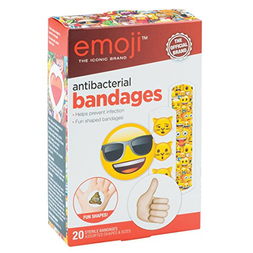 Emoji Antibacterial Bandages  First Aid Supplies  20 per Pack